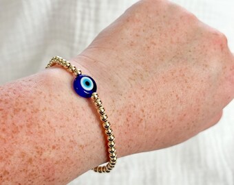 Gouden jumbo boze oog Mal De Ojo-armband