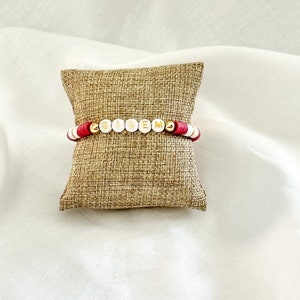 Gig em Texas A&M maroon, white, gold spirit Gameday bracelet