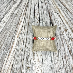 San Francisco 49ers Scarlett Red and Gold Beaded Gameday Bracelet