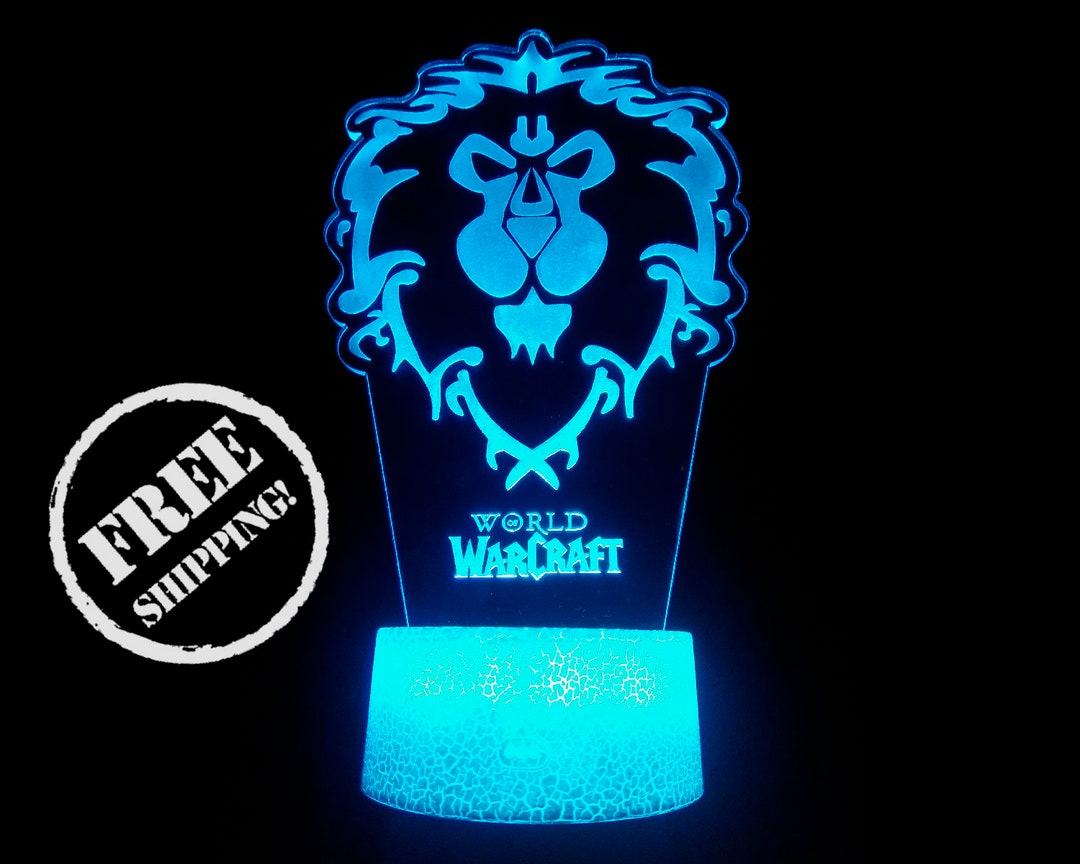 Warcraft LED Lamp Alliance Wow Light Table Lamp Gifts Bedroom Etsy