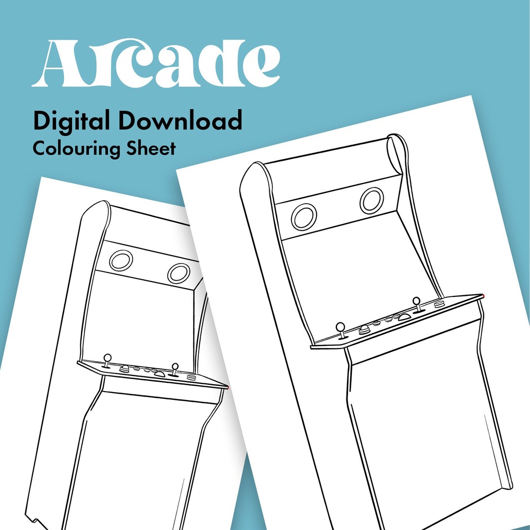 Arcade Machine Digital Download Colouring Page - Etsy