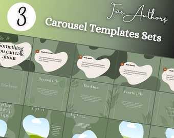 Instagram Carousel Templates for Authors and Writers to boost engagement, create instagram aesthetics, market book, and create author brand