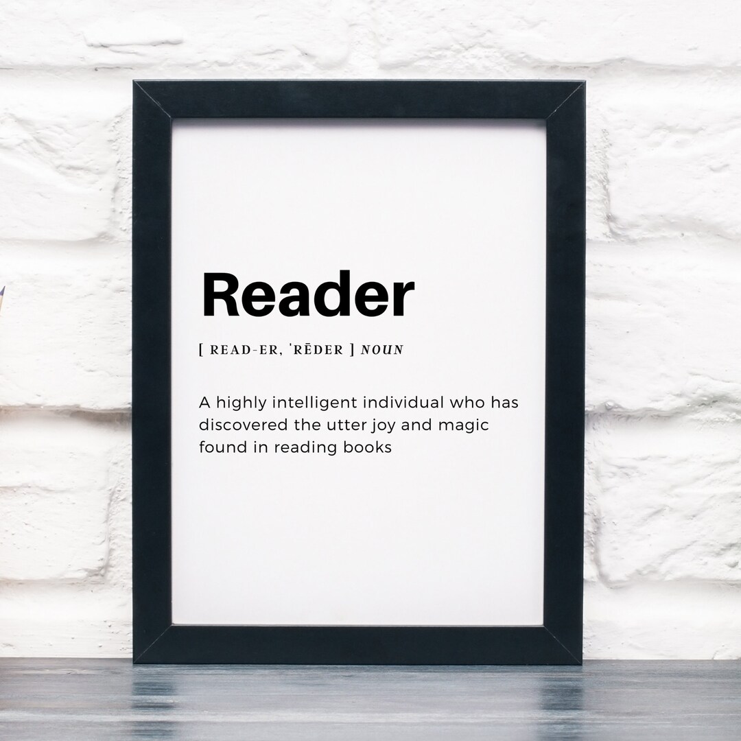Reader Definition Printable Book Quote Print Wall Print Etsy