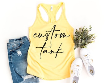 Women's Custom Tank Top, Personalized Tank Top Gift, Bachelorette Tanks, Racerback Tank, Tank Top For Summer, Fitness Tank, Yoga Tank