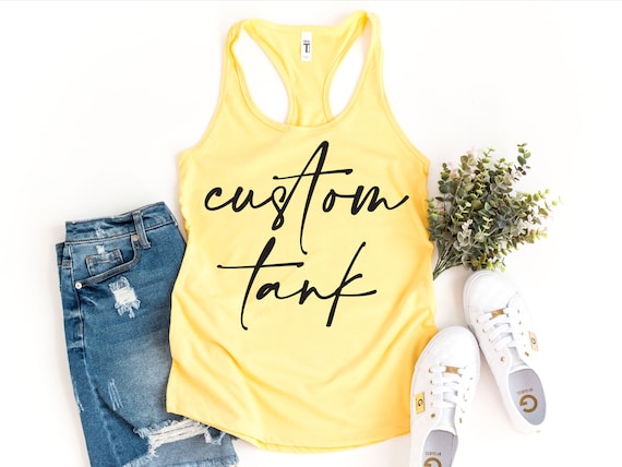 Women's Custom Tank Top, Personalized Tank Top Gift, Bachelorette Tanks, Racerback Tank, Tank Top For Summer, Fitness Tank, Yoga Tank