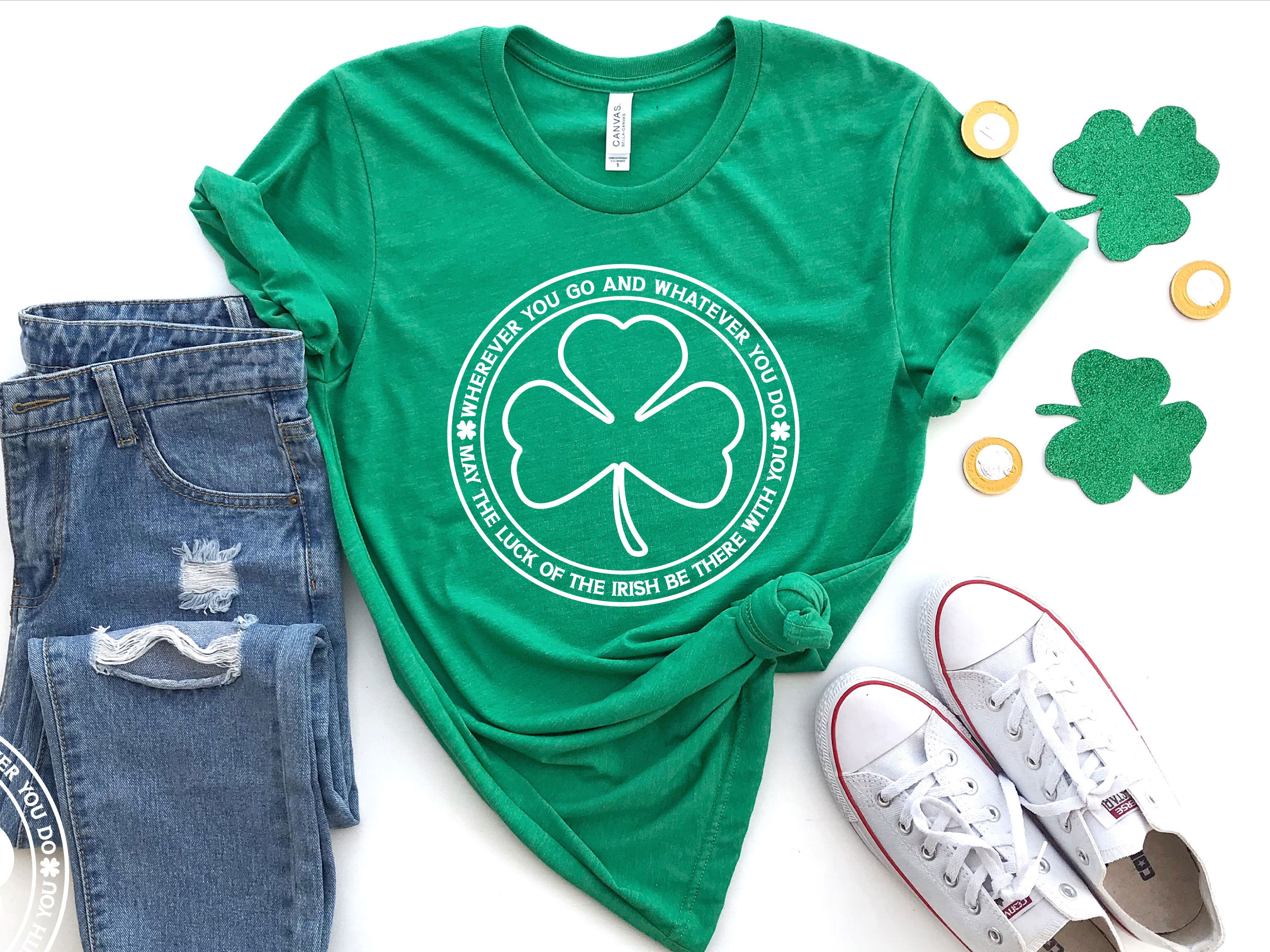 Shamrock Clover Shirt Minimalist Shamrock Shirt Unisex Irish | Etsy