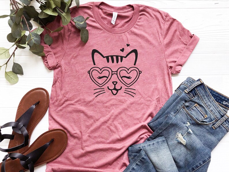 Cat Valentine Shirt Cat Lover Gift Love Cat Shirt Cat Mom Etsy