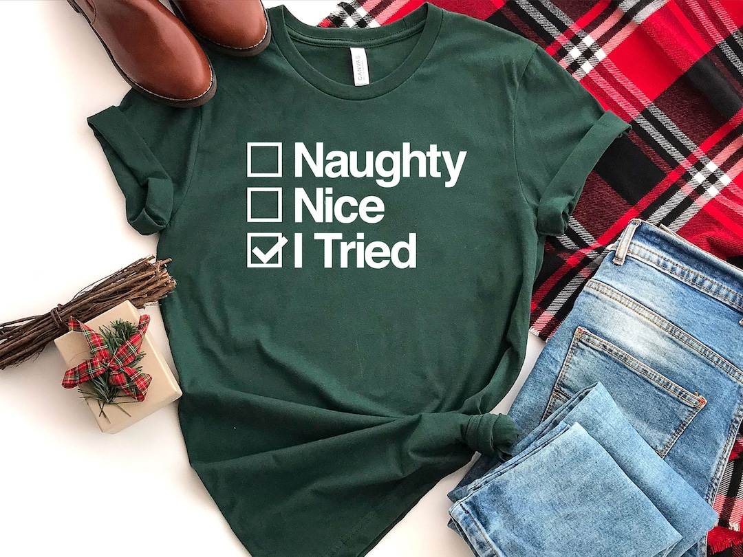 Naughty Nice I Tried Shirt, Naughty List Shirt, Naughty Christmas