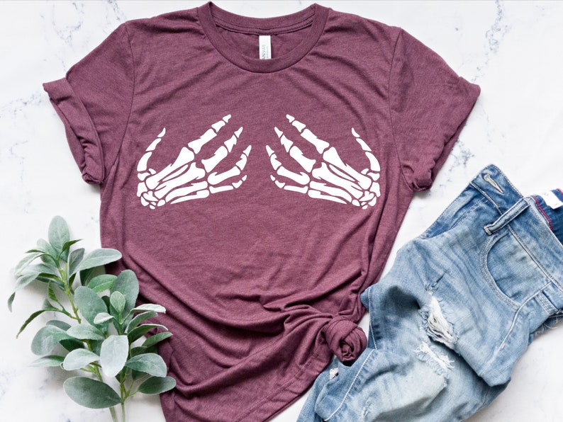 Halloween Skeleton Womens Halloween Skeleton Hand Shirt Etsy