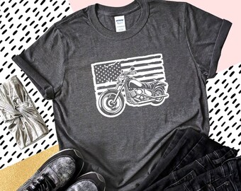 American Motorcycle Shirt, Motorcycle Lover Gift, Cool Bike Shirt, Bike Lover Gift, Biker Birthday, Biker Gift, Motorcycle Rider Tee, Unisex