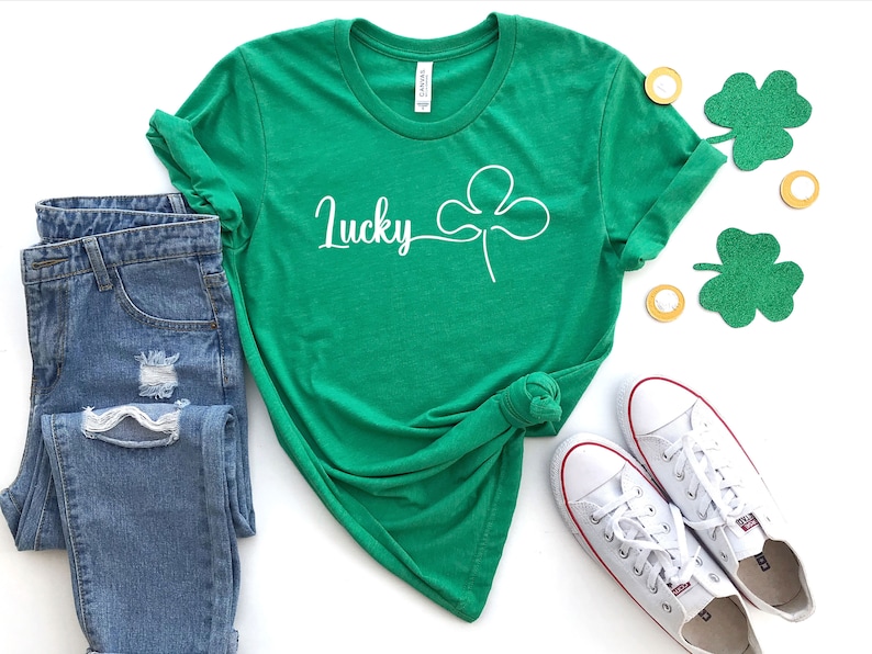 Lucky Shirt Irish Gifts Cute Shamrock Shirt Womens Irish | Etsy
