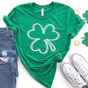 Shamrock Clover Shirt, Minimalist Shamrock Shirt, Irish Shirt Women, Cute Irish Shirt, Irish Girlfriend Gift,  St Patrick Day Shirt, Unisex