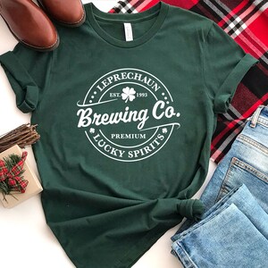 Leprechaun Brewing Co Shirt, Retro St Patricks Day Gift, Vintage Irish Shirt, Lucky Spirits Shirt, St Patty Day Shirt, Leprechan Shir image 1