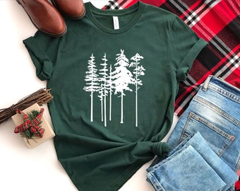 Chemise pins, chemise forêt, chemise aventure, chemise camp, chemise camp amoureux, cadeau amoureux de la forêt, chemise amoureux des arbres, chemise arbre, chemise nature