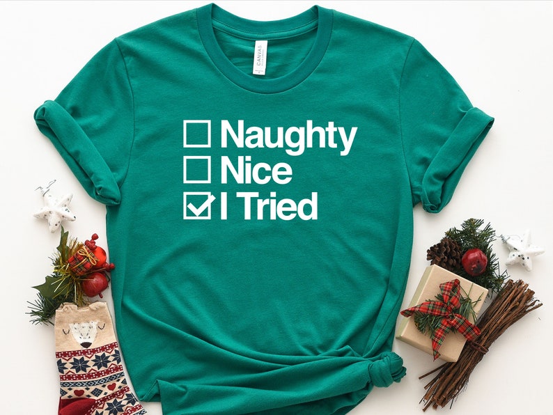 Naughty Nice I Tried Shirt Naughty List Shirt Naughty - Etsy