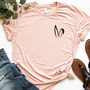 Pocket Size Bunny Ears, Minimalist Bunny Shirt, Bunny Ears Shirt, Cute Easter Shirt, Cute Bunny Tee, Rabbit Shirt, Easter Day Gift Idea