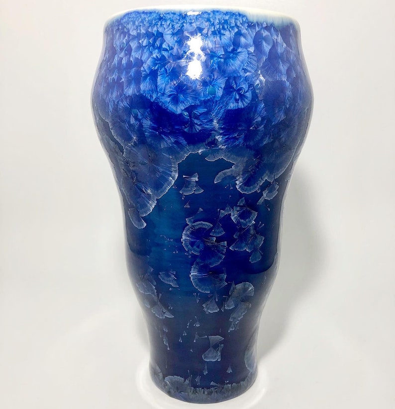 Cobalt Blue Crystalline Vase