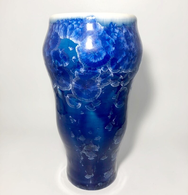 Cobalt Blue Crystalline Vase