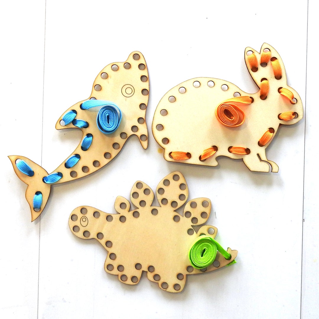 View of Animal Lacing Pictures | Kids Lacing Kit | Lacing Puzzle | Fine Motor ...