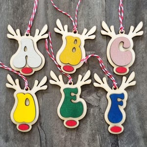 Monogramm Rentier Geschenkanhänger - Vielseitig einsetzbar für Geschenkanhänger, Ornamente, Tischdekoration und vieles mehr
