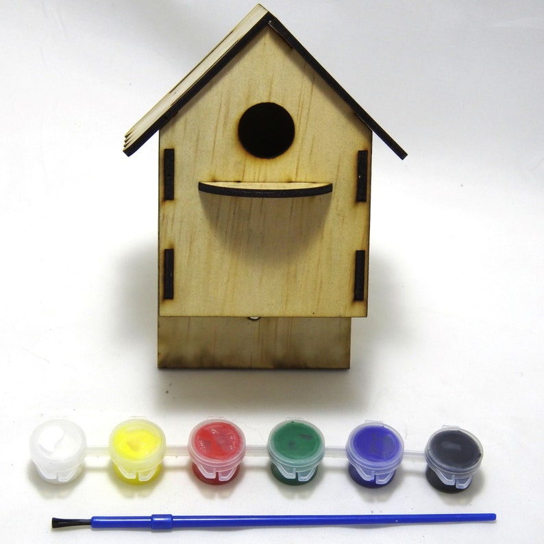 Natural Wooden DIY Bird Nesting Box Art and Craft Kit Comes Etsy
