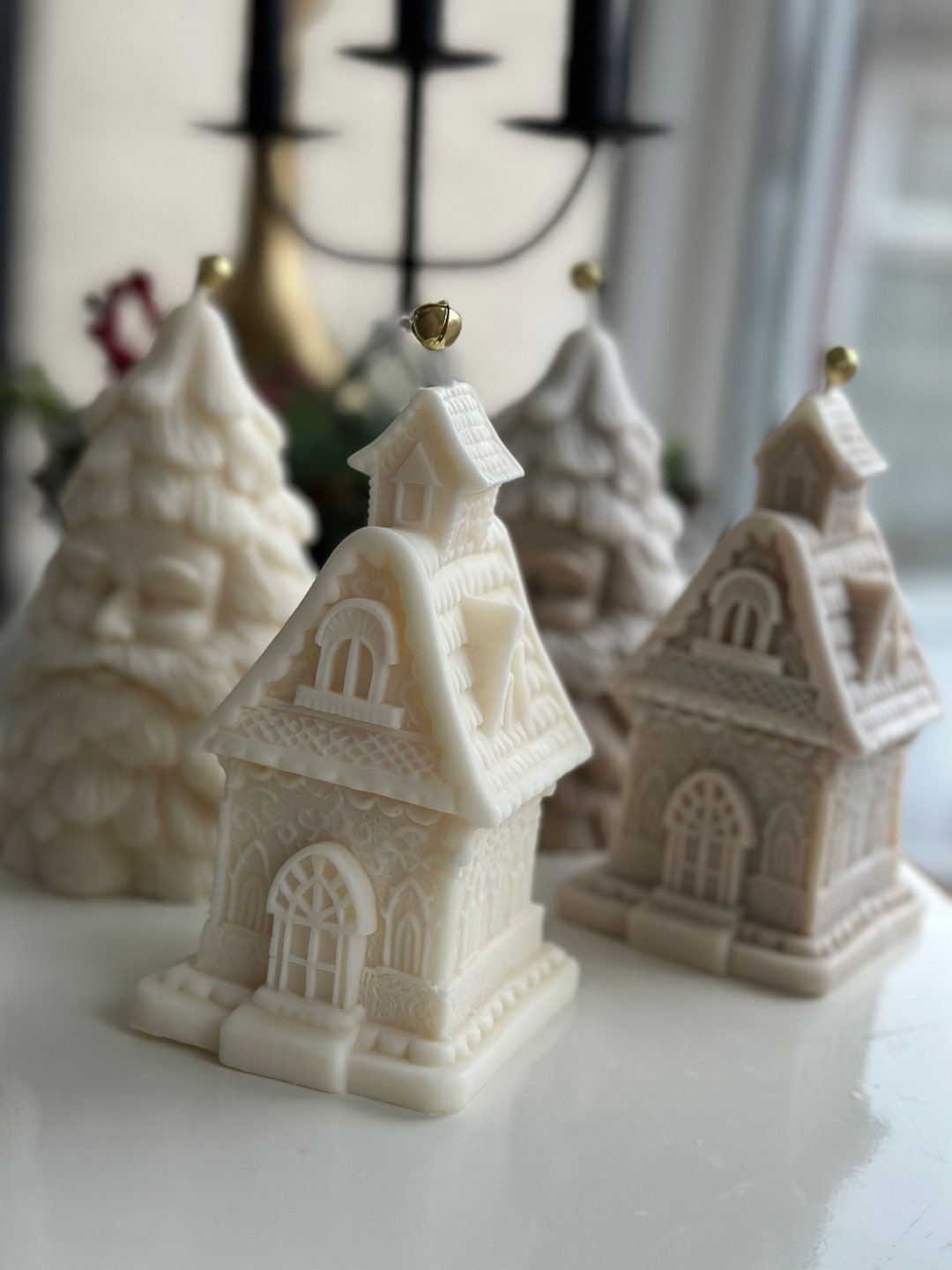 Large Christmas Village Candle Christmas Houseslarge Etsy UK