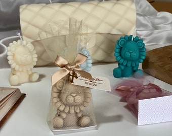 Mini-Löwenkerze | Kerzengeschenke| Baby-Dusche-Geschenk | Babylöwenkerzen| Taufgeschenke| Geschlecht offenbaren| Duftkerzen | Dschungel-Mottoparty