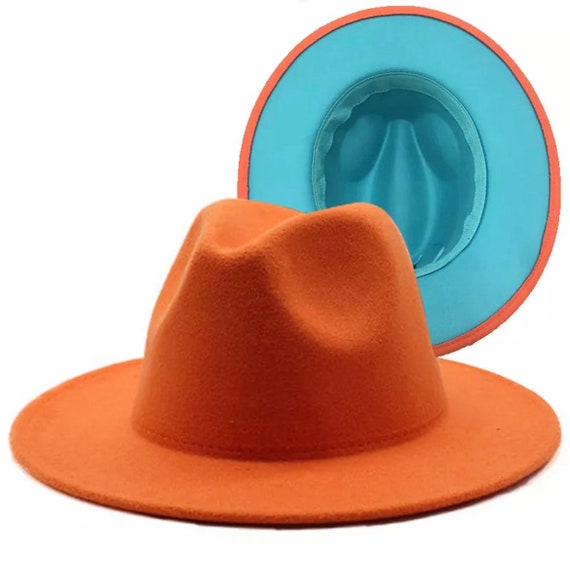 Fedora Two Tone Orange Fedora Hat 