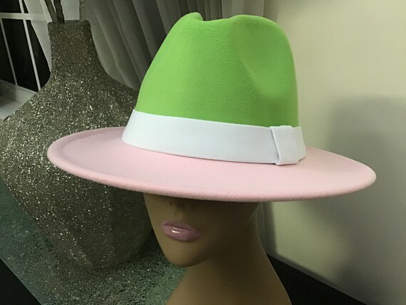 Sorority Hat L Pink Fedora Hat 