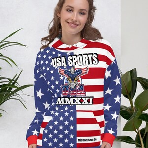 Unisex Hoodie - USA Sports 2.0 cool trendy style festive classic unisex apparel collection XCV120