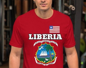 Unisex t-shirt - Liberia cool trendy style unisex men women t shirt classic collection LEC122