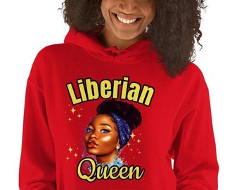 Women Hoodie - Liberian Queen cool trendy style women royal diva apparel