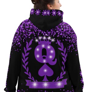 Women Hoodie - Queen Spade Purple cool trendy style women luxury apparel classic edition royal chic collection