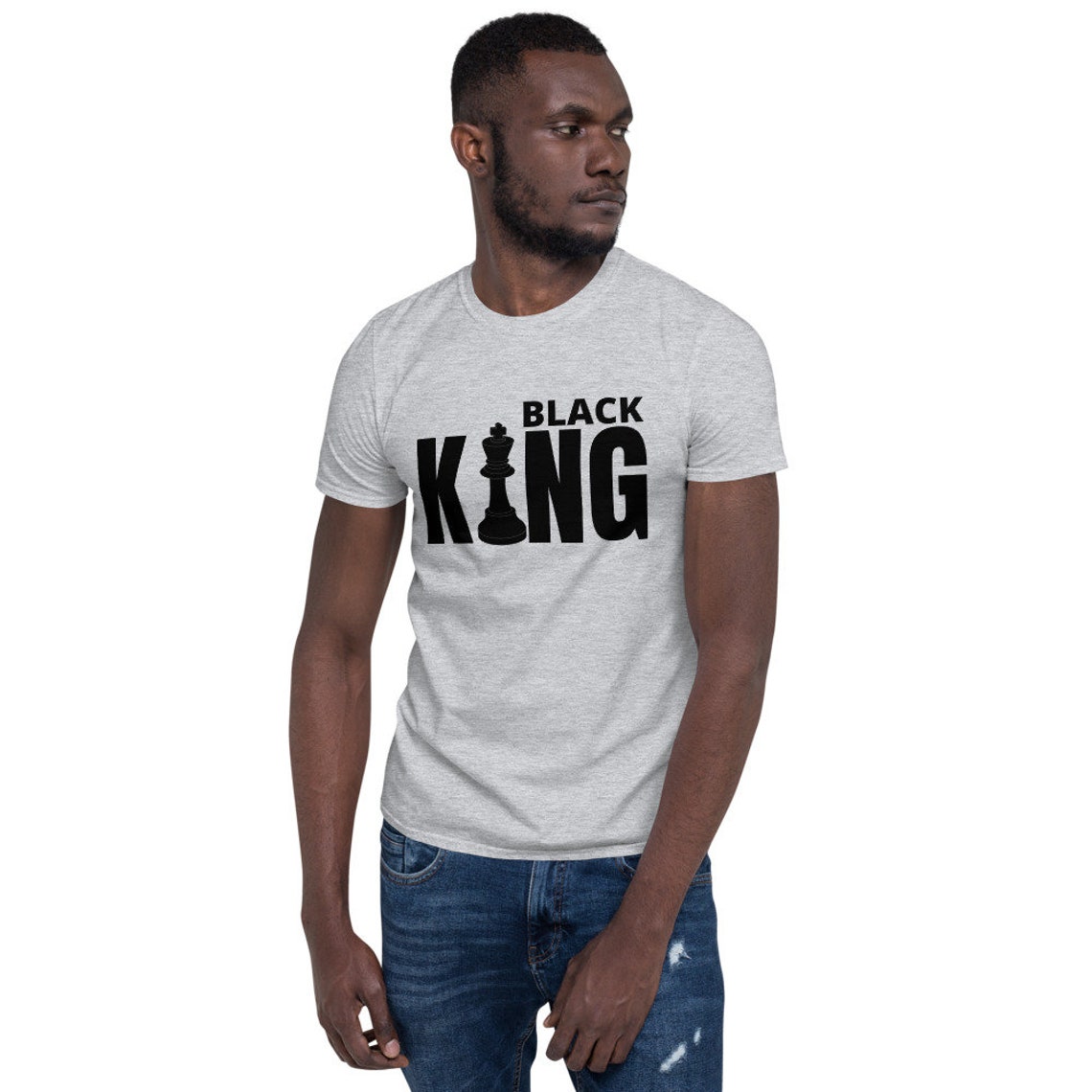 Short-Sleeve Men T-Shirt Black King royalty cool trendy | Etsy