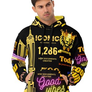 Unisex Hoodie -Iconic Mixed art vibes black lux cool trendy style festive unisex apparel IMV190