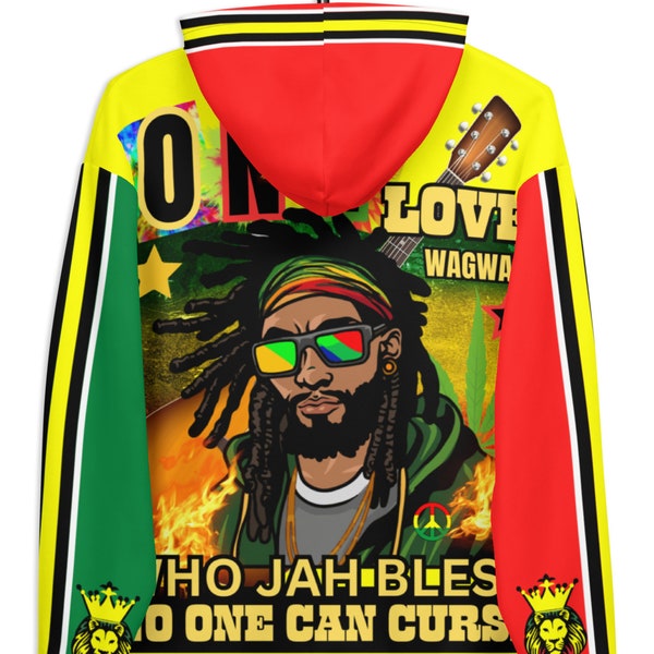 Men Hoodie -Rasta vibes king lux Jah Bless cool trendy style festive classic men apparel collection Rasta vibes