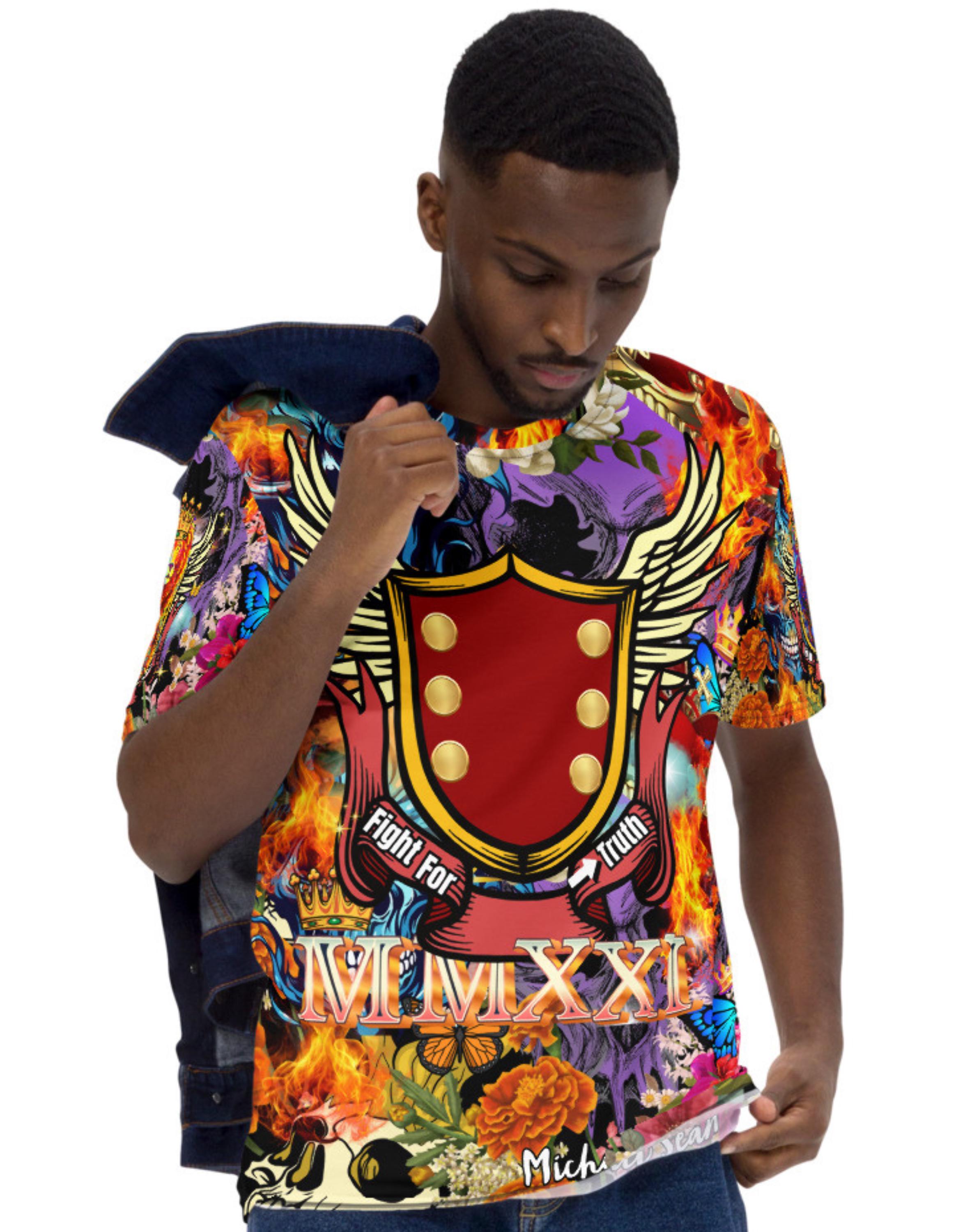Men's T-shirt - Mixed Art Fight for Truth Lux Vibes Cool Trendy