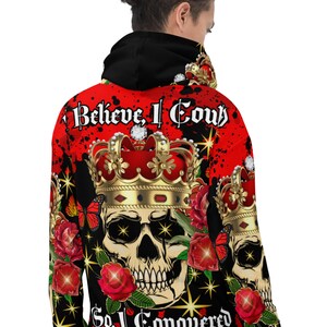Sudadera con capucha unisex - Creo que podría, cool estilo de moda festivo positivo unisex hombres mujer ropa clásica colección ropa urbana de lujo IBC192