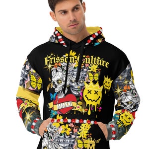 Unisex Hoodie -Frisson Culture Rebellion Black lux vibes cool classic unisex apparel