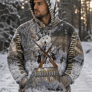 Unisex Hoodie - Hunter Squad winter camo cool trendy style festive hunting outdoor apparel collection EDV190