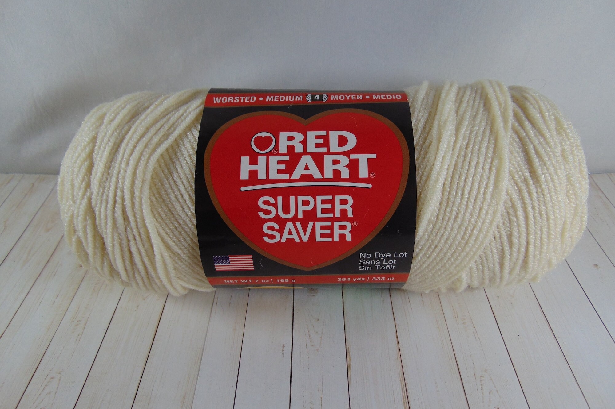 SOFT WHITE Red Heart Super Saver Yarn 7 Oz 364 Yards 