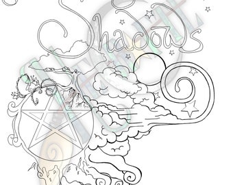 Book of Shadows Cover Coloring Page
