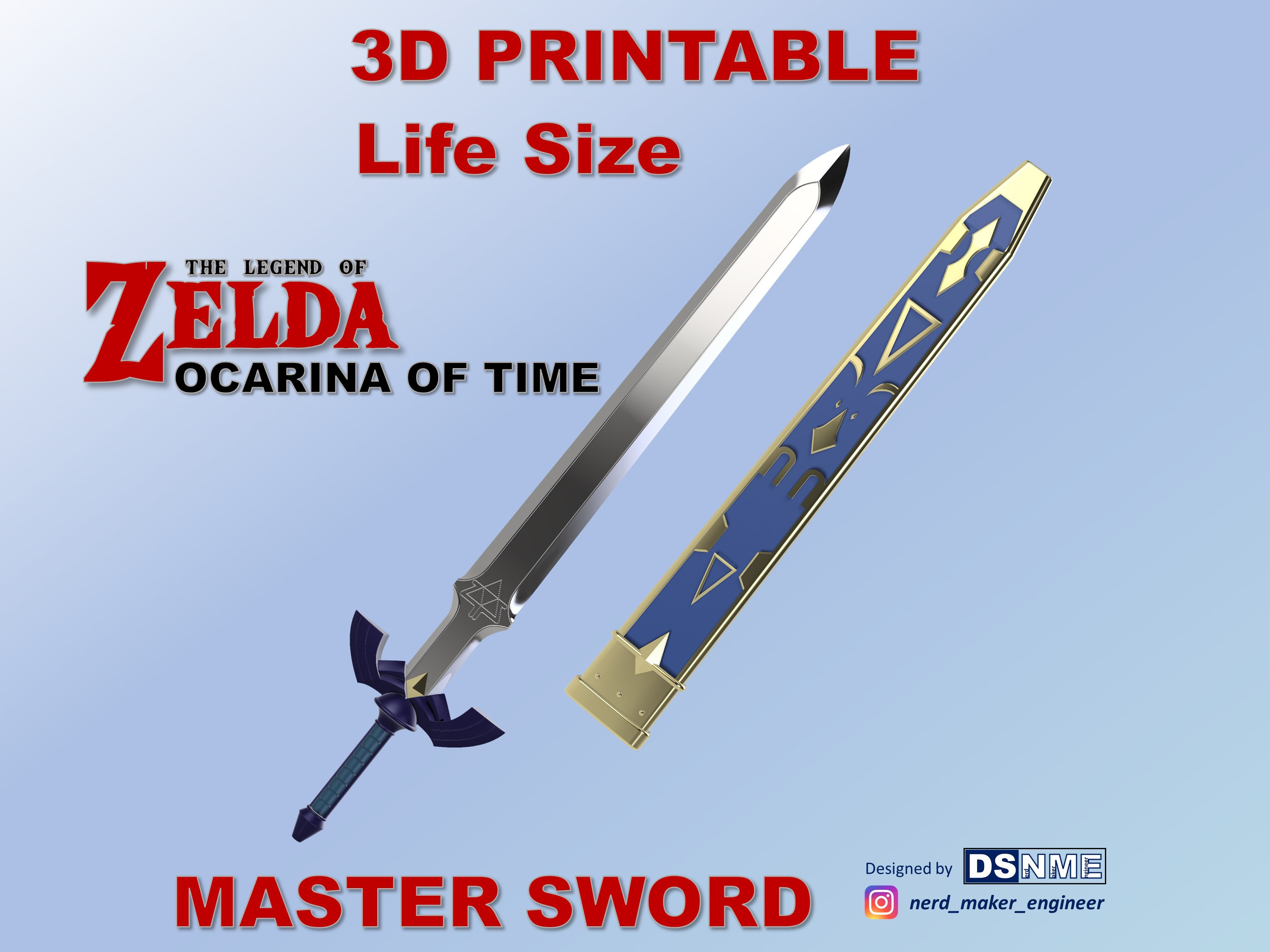 Master Sword From Zelda Ocarina Of Time Life Size Stl Files Etsy