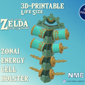 Zonai Energy Cell Holster - Zelda Tears of the Kingdom - Life Size - (STL files for 3D-printing)
