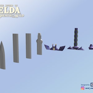 MASTER SWORD from Zelda Breath of the Wild Life Size STL files for 3D printing image 6