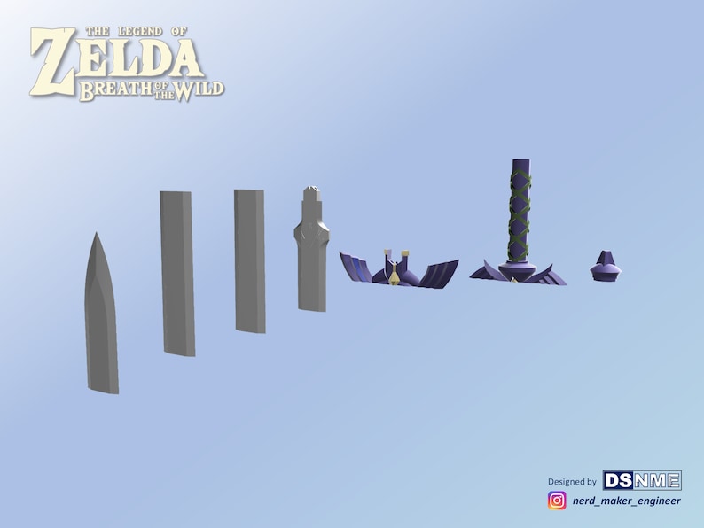 MASTER SWORD from Zelda Breath of the Wild Life Size STL files for 3D printing image 6