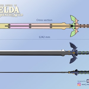 MASTER SWORD from Zelda Breath of the Wild Life Size STL files for 3D printing image 9