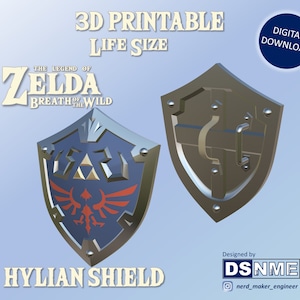 Hylian Shield from Zelda Breath of the Wild - Life Size - (STL files for 3D printing)
