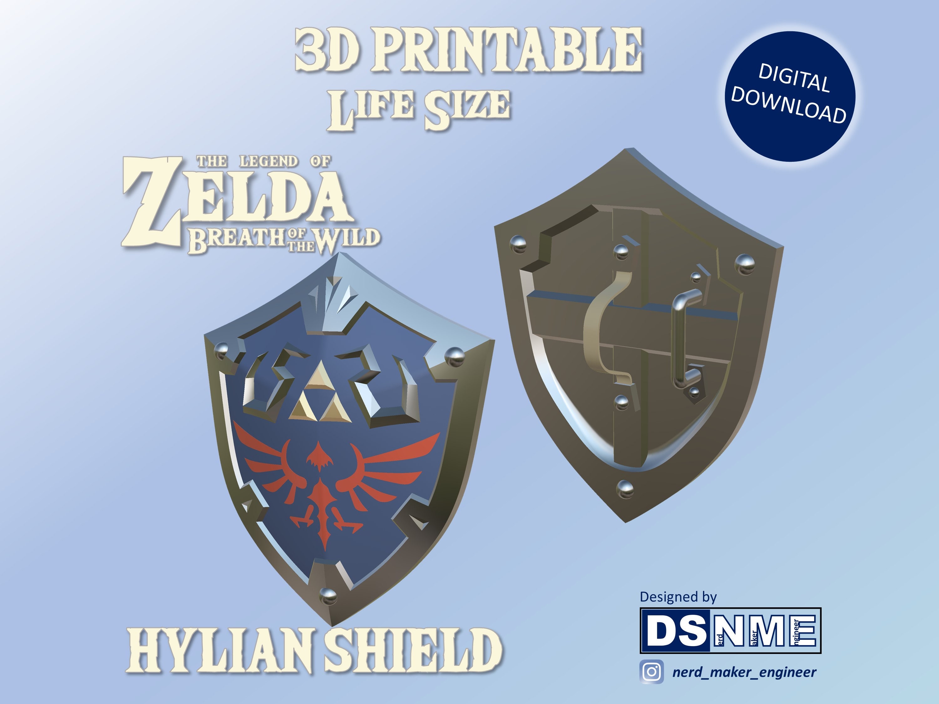 Hylian Shield (From Legend of Zelda - Breath of the Wild) by fasteddy, Download free STL model