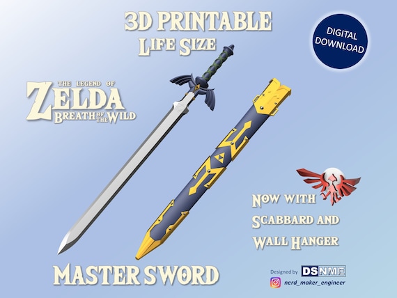 MASTER SWORD From Zelda Breath of the Wild life Size STL Files for 3D  Printing 